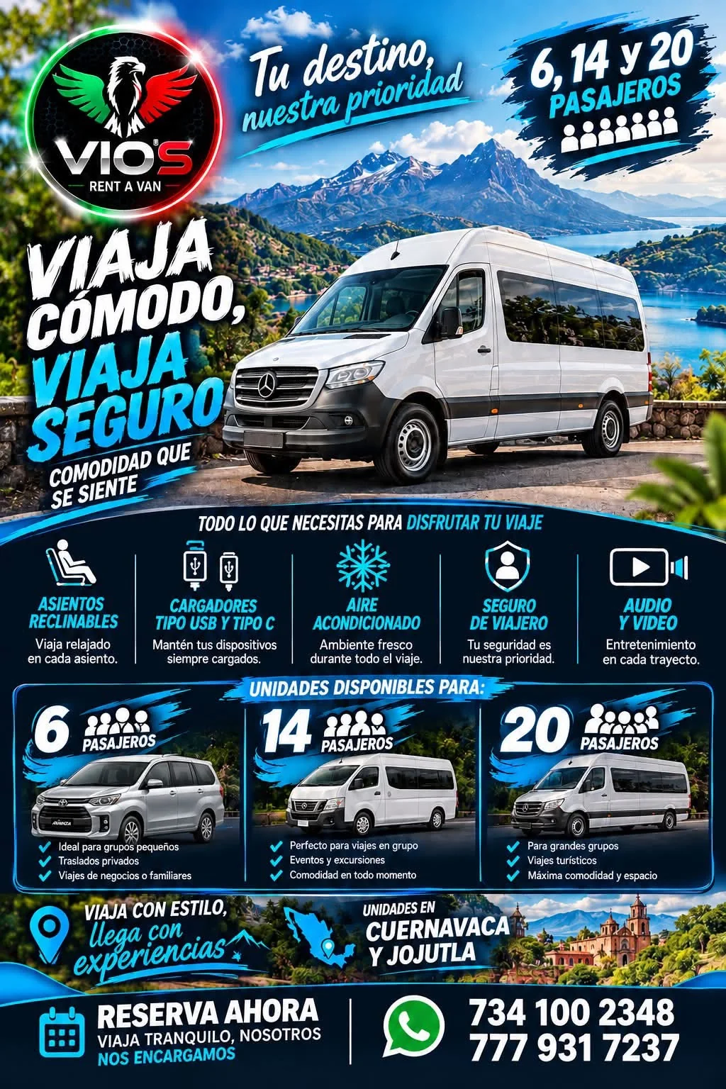 Camionetas de mayor capacidad VIOS transporte turístico